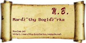 Maróthy Boglárka névjegykártya